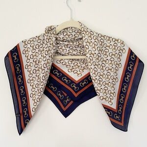 Vintage Horse bit Equestrian Square Scarf Regency Preppy Old Money Riding Polo